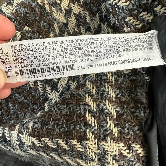 Zara Double Breasted Plaid Blazer Small - Picture 6 of 15